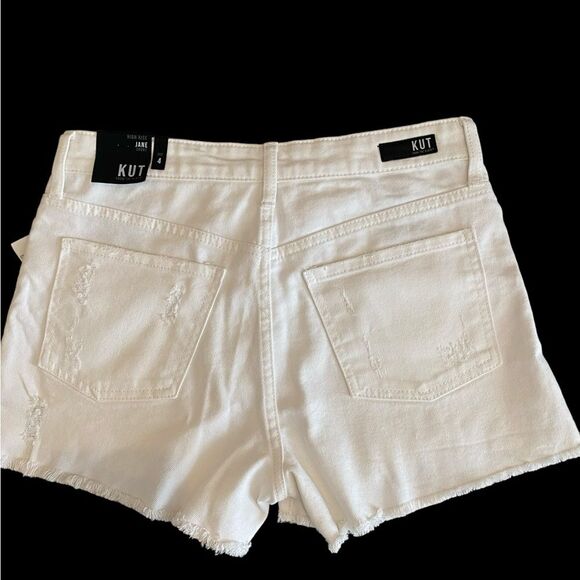 White cut off shorts KUT from the Kloth high rise Jane shorts| Anthropologie NWT - Picture 2 of 9